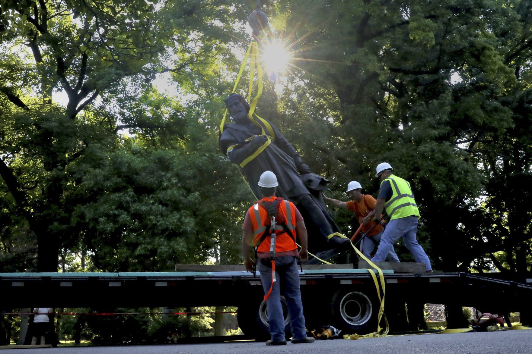 Christopher Columbus statue removed from Tower Grove Park